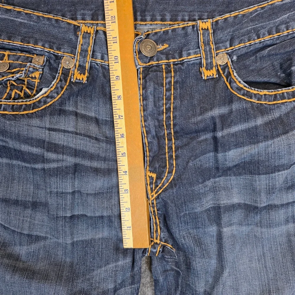 True Religion Geno Jeans Men 42W X 33L Blue Slim Fit Distressed Flap Pocket